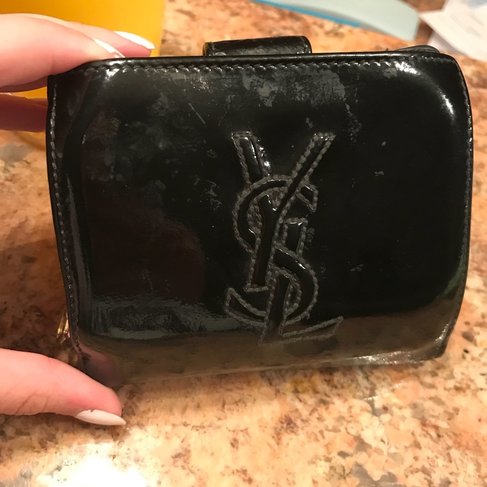 YSL Textured Patent Belle De Jour Wallet